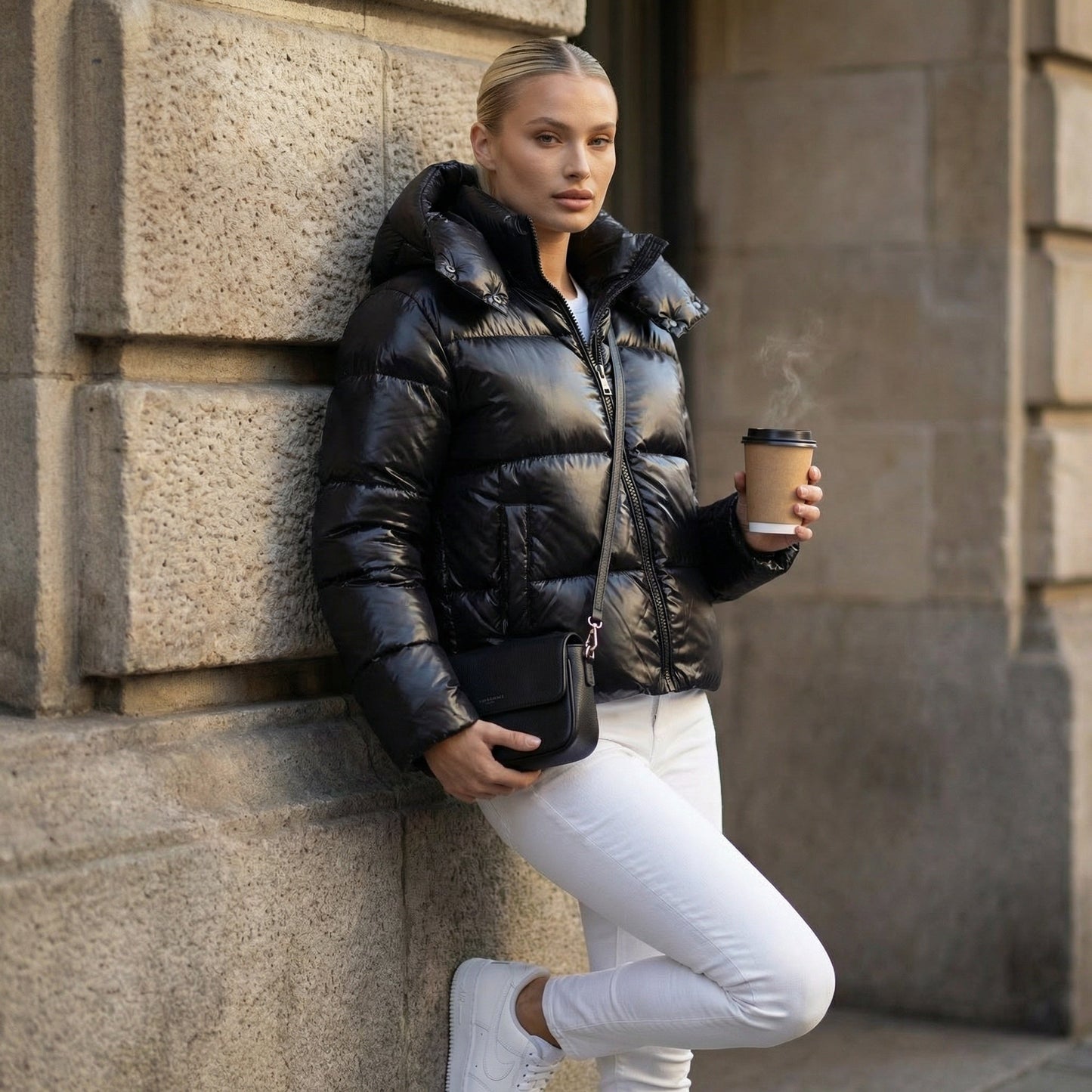 Dames Pufferjas - Warme Gewatteerde Winterjas met Glans