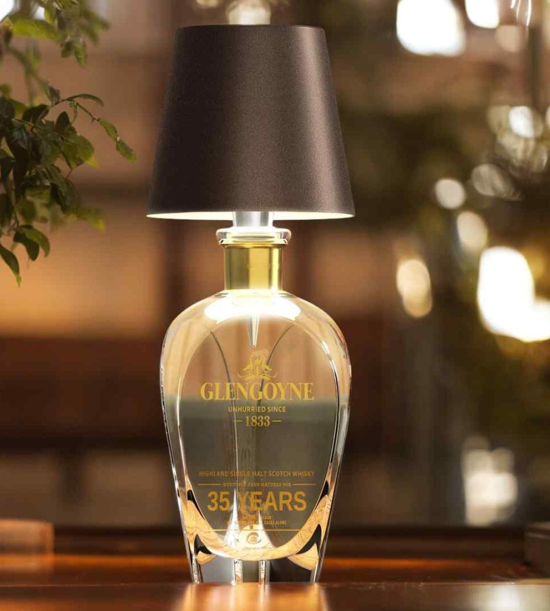 Unieke Fleslamp van Glazen Fles met Lampje Binnenin
