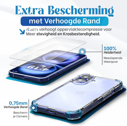 Telefoonhoesje Transparant Siliconen Beschermhoes met Schermbeveiliging