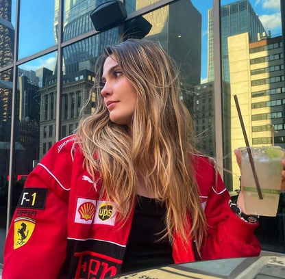 Vintage Ferrari Racer Jas - Duurzame Sportieve Herenjas