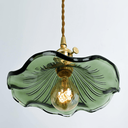 Hibiscus Hanglamp Glas en Messing Verstelbaar E27