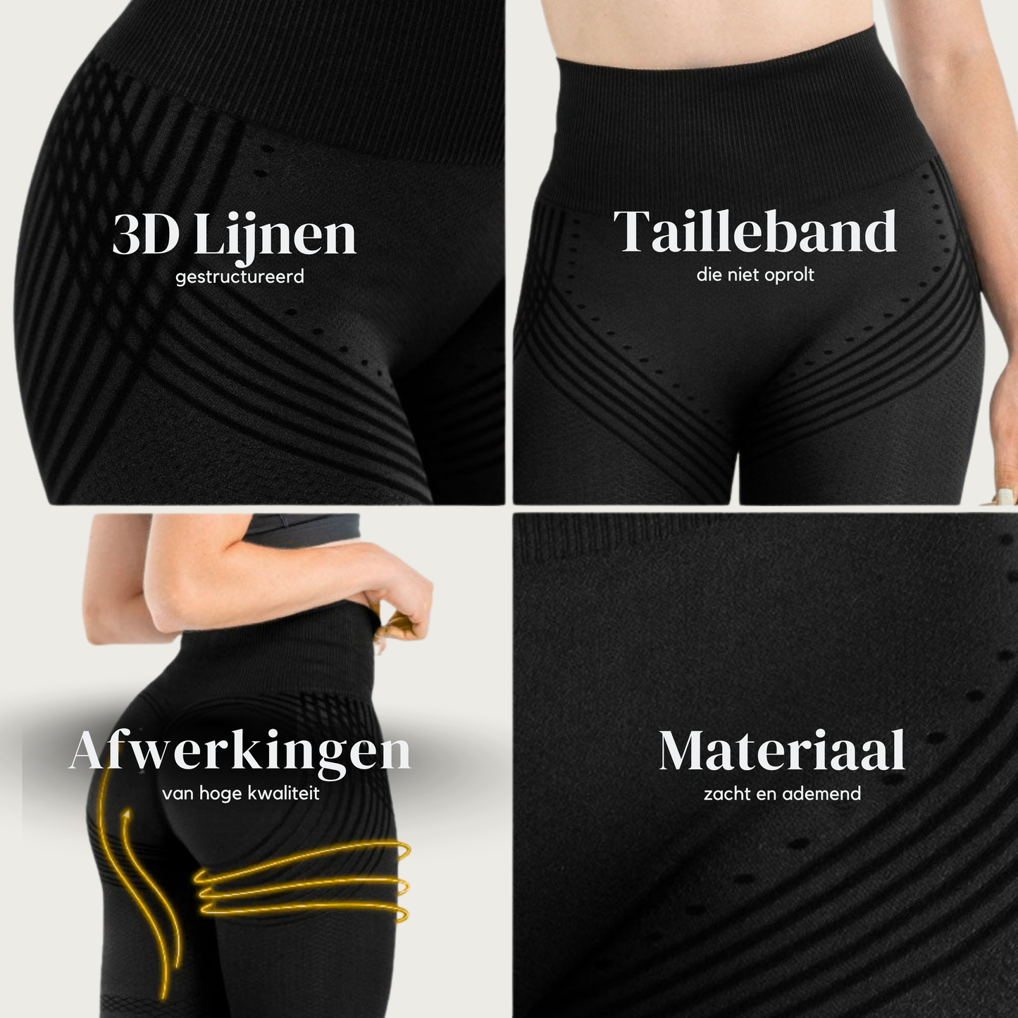 Dames Legging Zwart met Compressie en Anti Cellulitis Eigenschappen