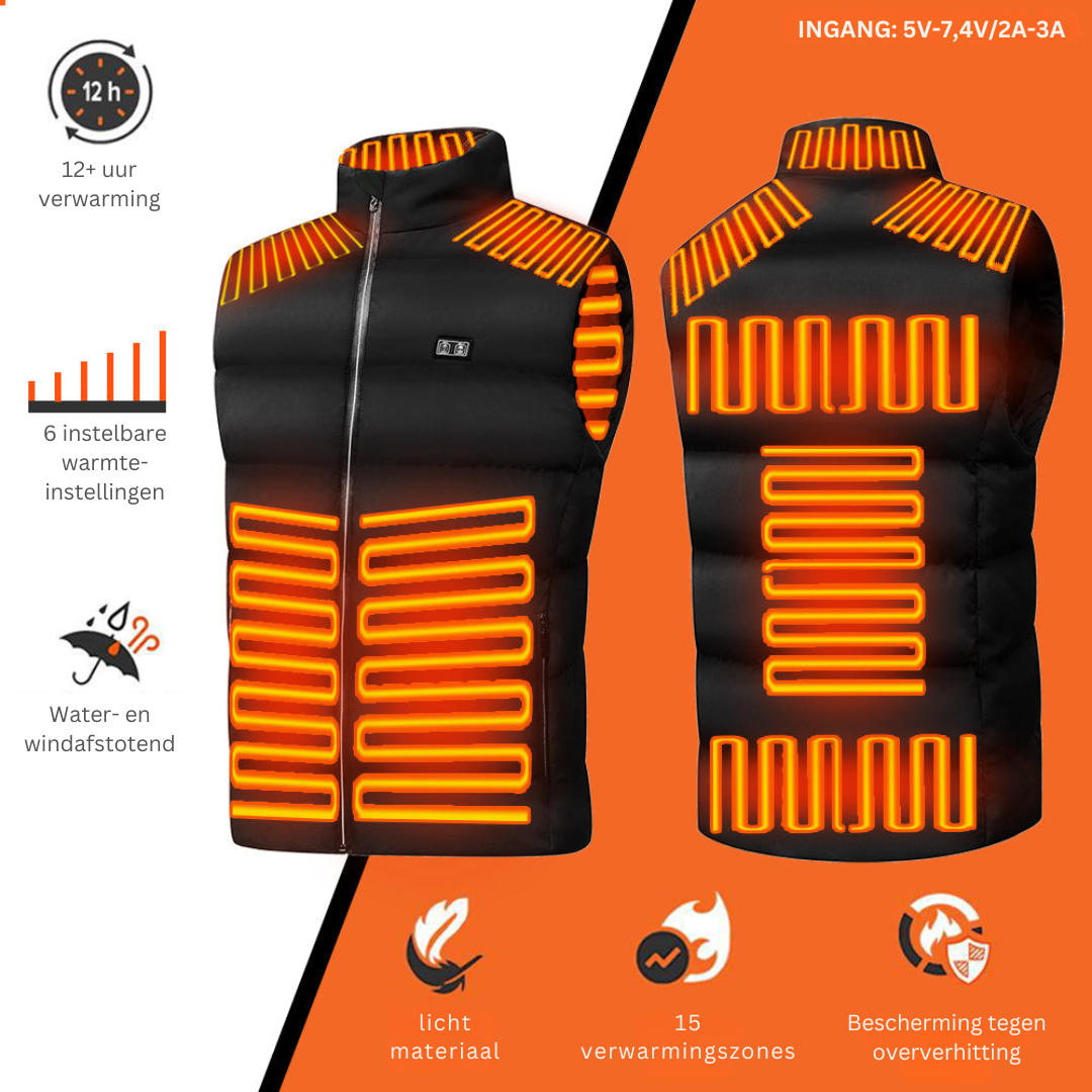 Verwarmd Vest voor Buiten en Thuis Comfortabel Warm - Velinix