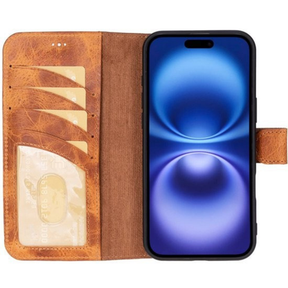 Telefoonhoesje Leer met Pasjeshouder en Kickstand