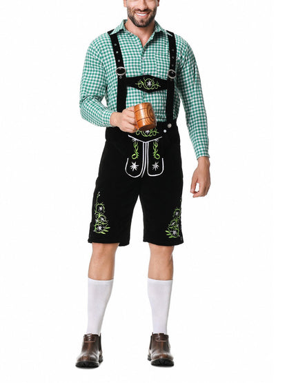 Lederhosen Kostuum Set met Geruit Overhemd voor Oktoberfest