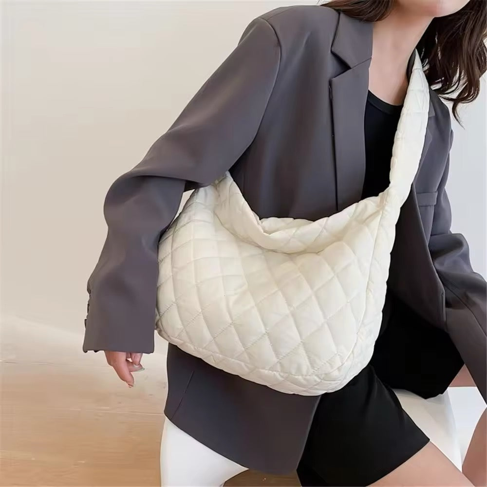 Grote Puffer Tote Schoudertas Gepolsterd Crossbody Model