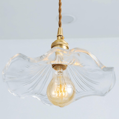 Hibiscus Hanglamp Glas en Messing Verstelbaar E27