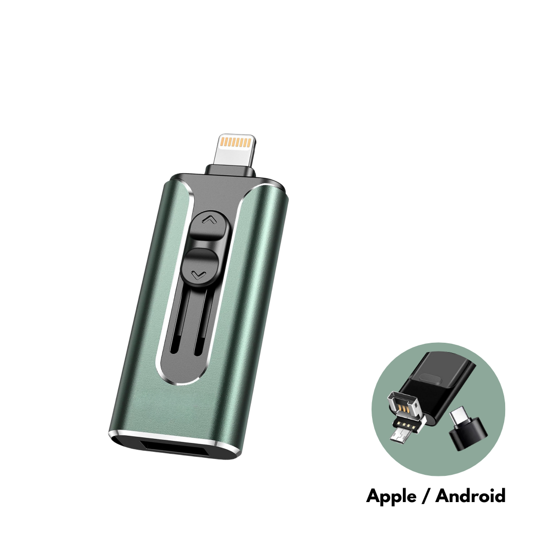 USB Backup Stick 4-in-1 voor Telefoon en Computer