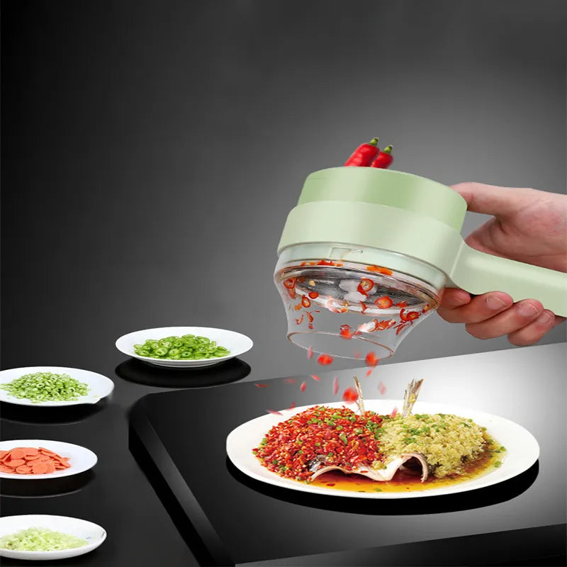 Elektrische Groentesnijder 4-in-1 Oplaadbaar Snijden Koken
