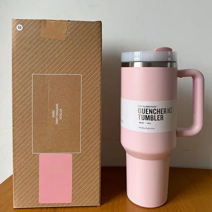 RVS Reisbeker 40oz Isolatiebekertje Met Handvat en Rietje