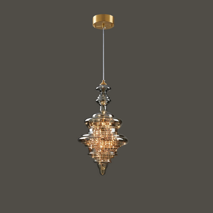 Glas Hanglamp Grijze Kleur met Sterrenhemel Effect Modern Design