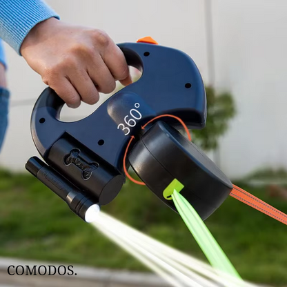 Hondenriem met LED Verlichting en Afvalzakhouder