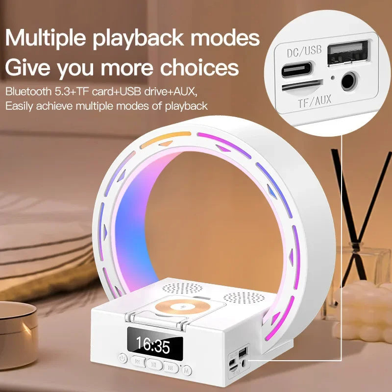 Bluetooth Luidspreker Lamp met Oplaadstation en Wekker