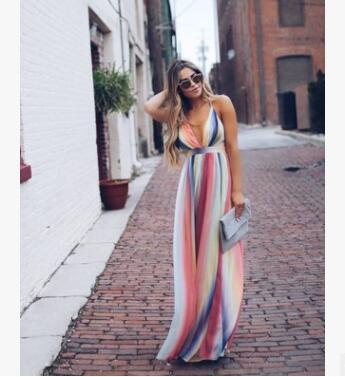 Colora™ – Dames Maxi Jurk met Elegante Regenboogontwerp en Comfortabele Pasvorm-5