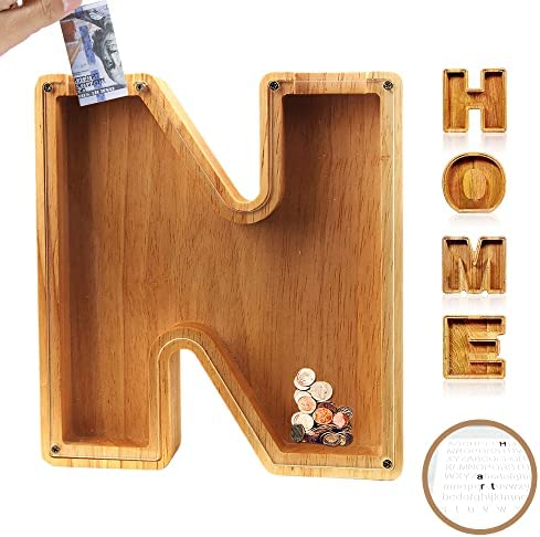Houten Spaarpot Gepersonaliseerd met Naam of Initialen
