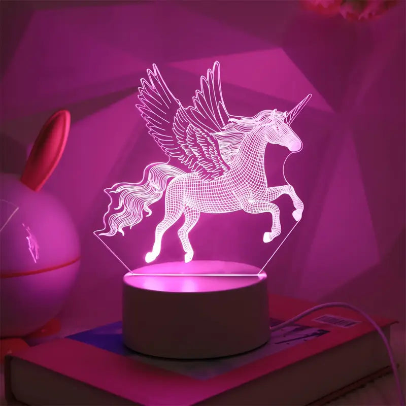 Eenhoorn Nachtlampje USB Roze Kindervriendelijk Tafellampje