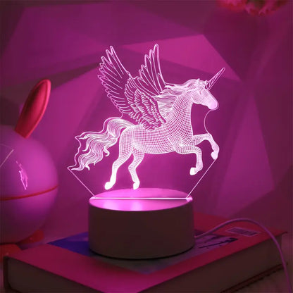 Eenhoorn Nachtlampje USB Roze Kindervriendelijk Tafellampje