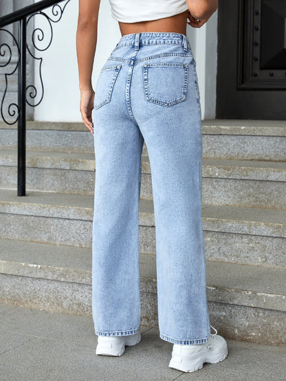 Velinix Dames Jeans Elegante Eenkleurige Broek