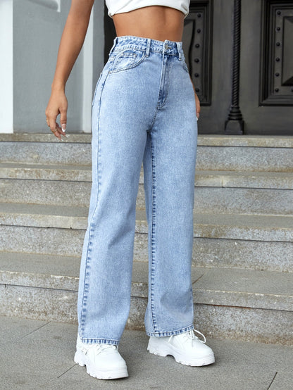 Velinix Dames Jeans Elegante Eenkleurige Broek