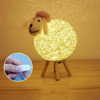 Schaap Nachtlamp LED Tafellamp Dimbaar Handgemaakt