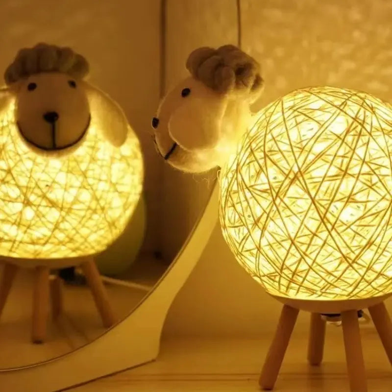 Schaap Nachtlamp LED Tafellamp Dimbaar Handgemaakt