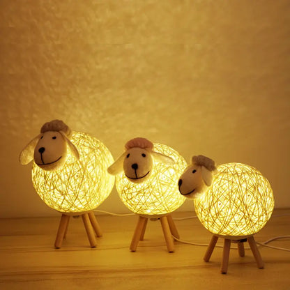 Schaap Nachtlamp LED Tafellamp Dimbaar Handgemaakt