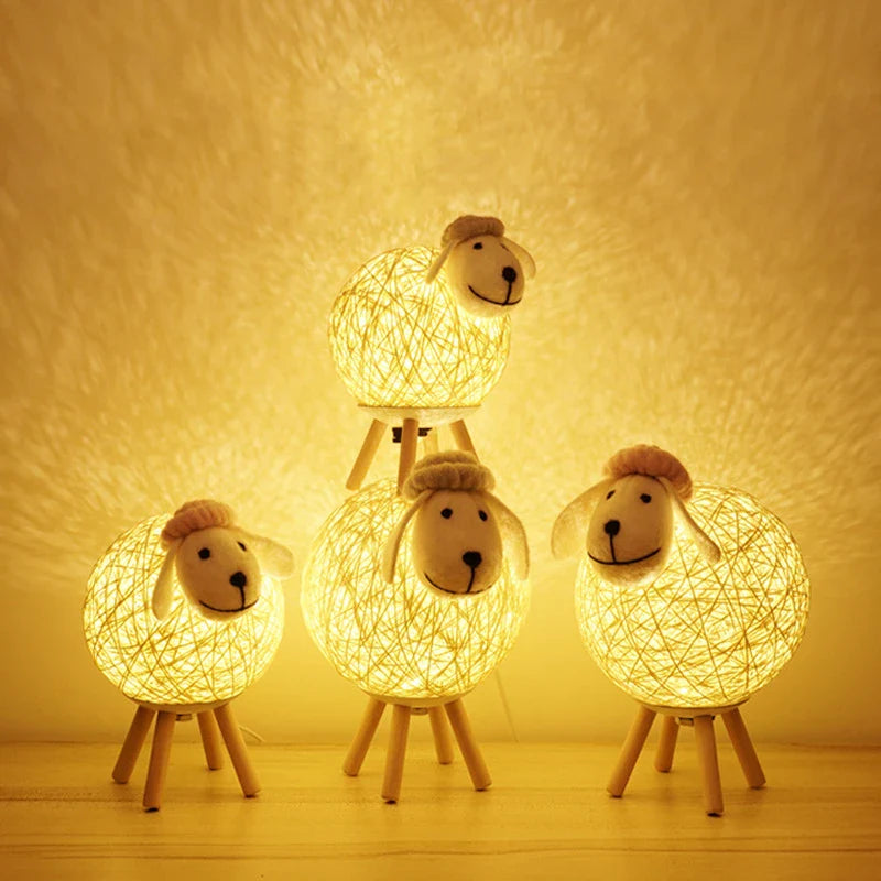 Schaap Nachtlamp LED Tafellamp Dimbaar Handgemaakt