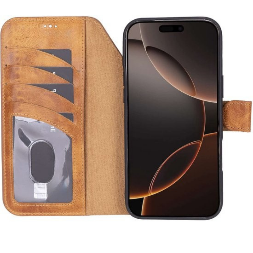 Telefoonhoesje Leer met Pasjeshouder en Kickstand