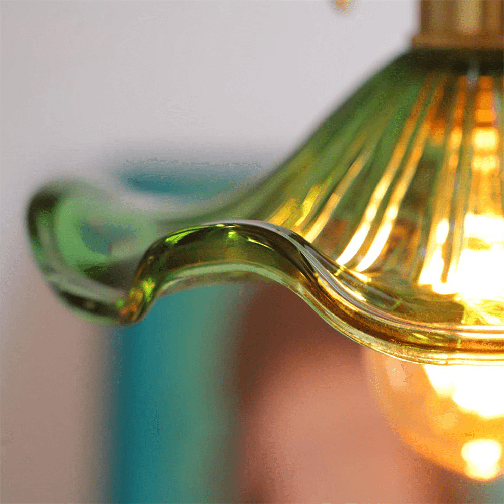 Hibiscus Hanglamp Glas en Messing Verstelbaar E27