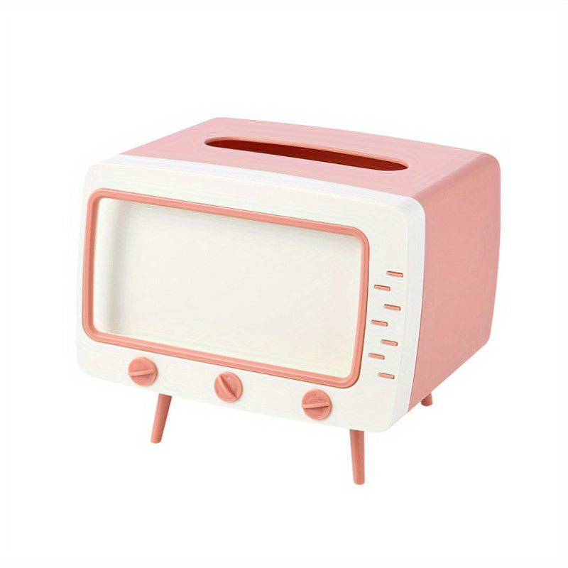Retro Tissue Doos met Telefoonhouder - Multifunctioneel voor Thuis en Kantoor