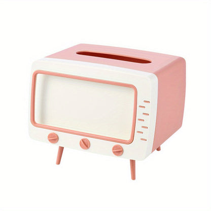 Retro Tissue Doos met Telefoonhouder - Multifunctioneel voor Thuis en Kantoor