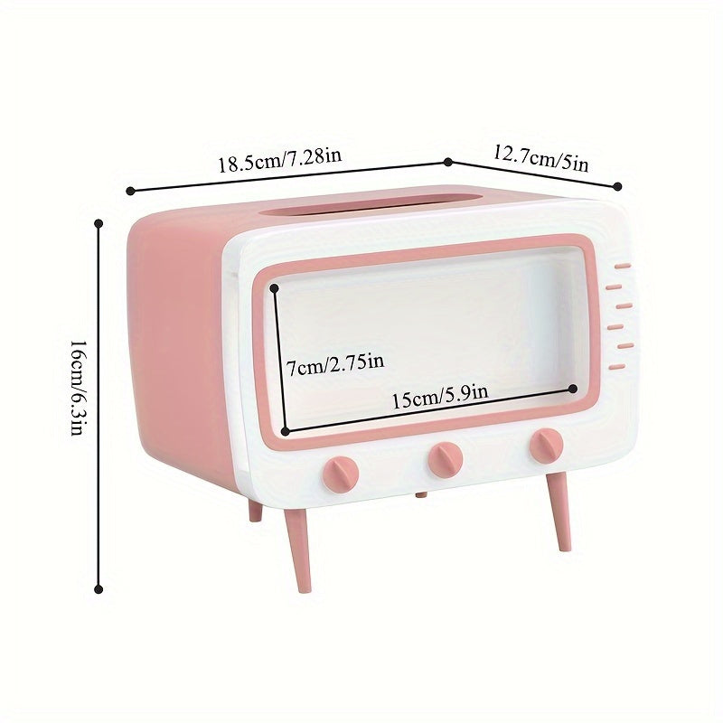 Retro Tissue Doos met Telefoonhouder - Multifunctioneel voor Thuis en Kantoor