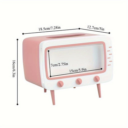 Retro Tissue Doos met Telefoonhouder - Multifunctioneel voor Thuis en Kantoor