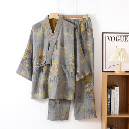 Katoenen Pyjama Set Neutrale Kleuren Zacht en Comfortabel