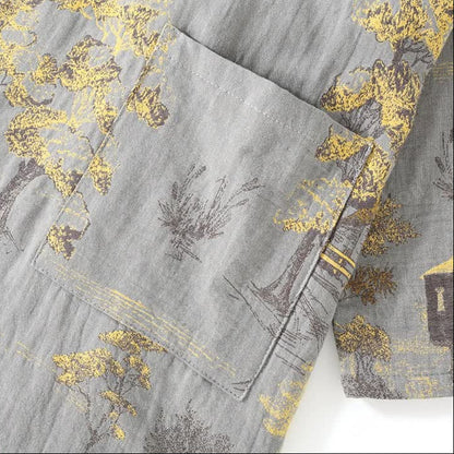 Katoenen Pyjama Set Neutrale Kleuren Zacht en Comfortabel