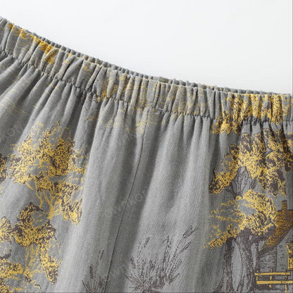 Katoenen Pyjama Set Neutrale Kleuren Zacht en Comfortabel