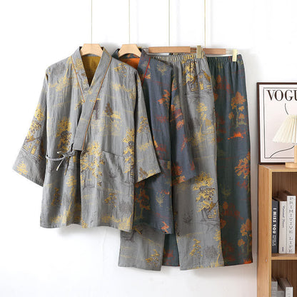 Katoenen Pyjama Set Neutrale Kleuren Zacht en Comfortabel - Velinix