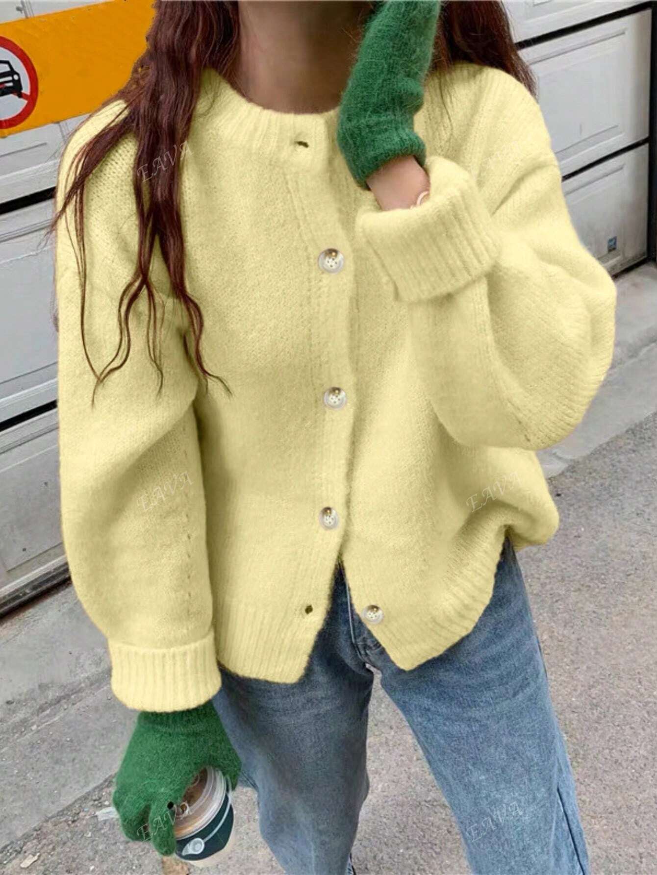 Oversized Pullover Ronde Hals Knopen Zacht en Comfortabel - Velinix