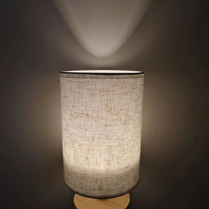 LED Tafellamp Houten Basis Stoffen Kap Minimalistisch Design