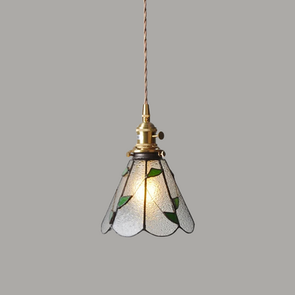 Elegante Hanglamp van Walnoothout en Glas