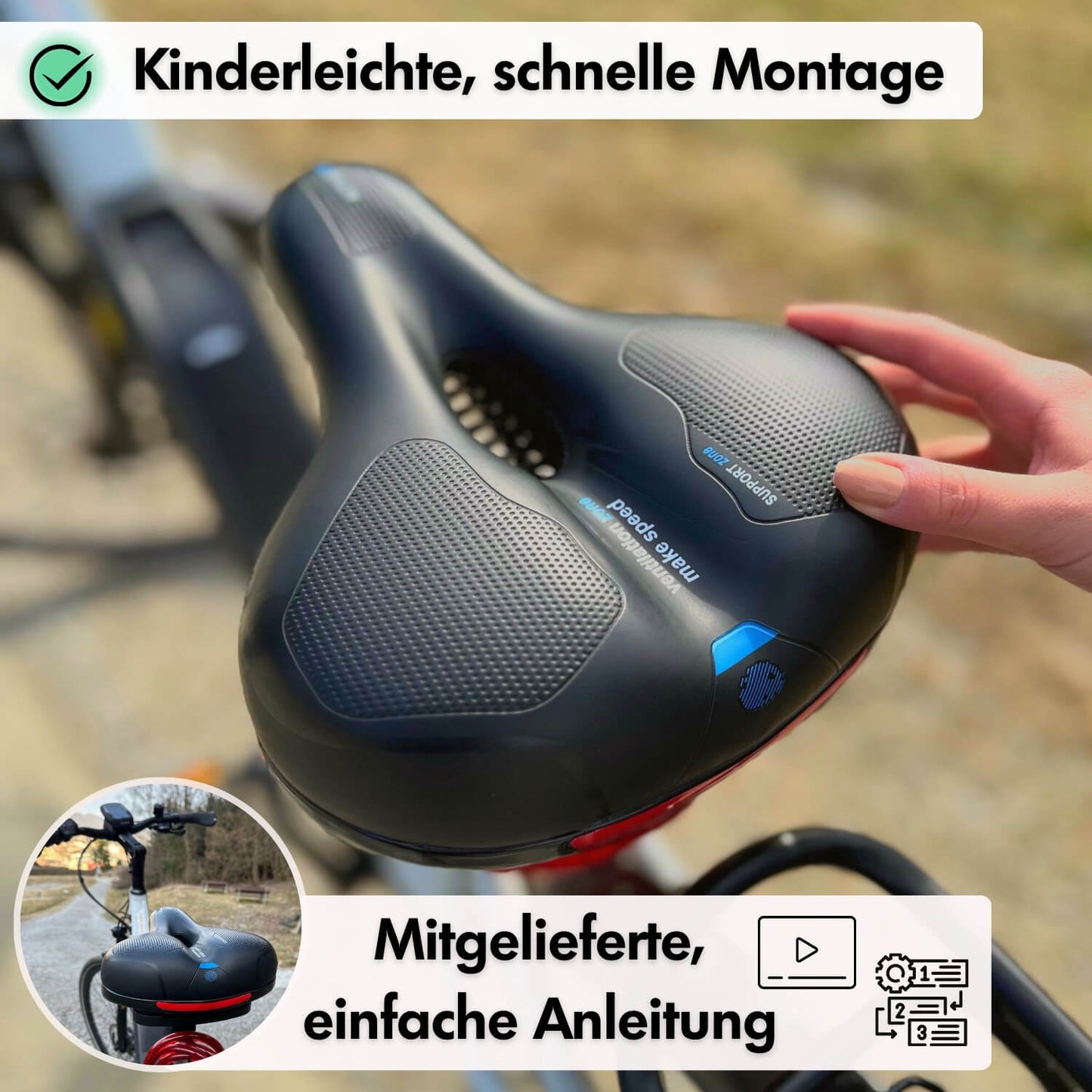Fietszadel Comfortabele Pijnvrije Rit