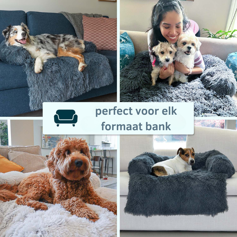 Waterafstotend Hondenbed met Zacht Vegan Bont en Antislip Bodem