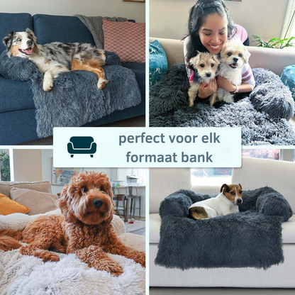 Waterafstotend Hondenbed met Zacht Vegan Bont en Antislip Bodem