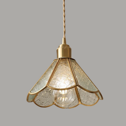 Elegante Hanglamp van Walnoothout en Glas