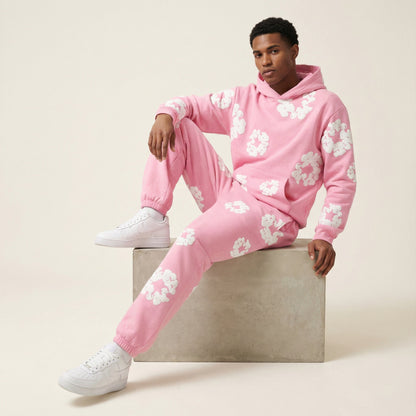 Heren Trainingspak Comfortabel Bloemenprint Sportoutfit