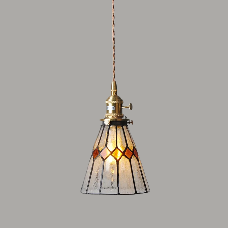 Elegante Hanglamp van Walnoothout en Glas