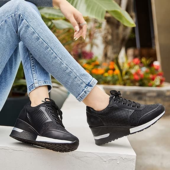 Hoge Hak Sneakers met Wedgezool