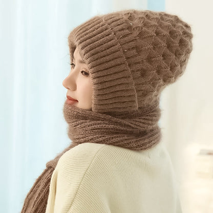 Dames Sjaal Muts 2-in-1 Set Warm en Stijlvol