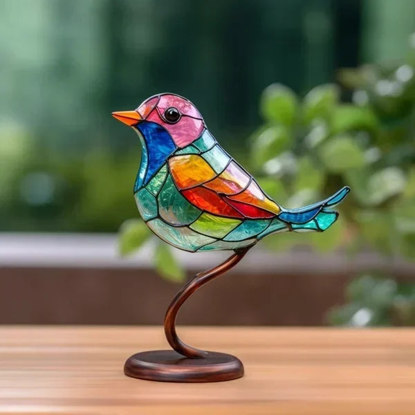 Kleurrijk Glas Vogelbeeldje Elegant Design - Velinix