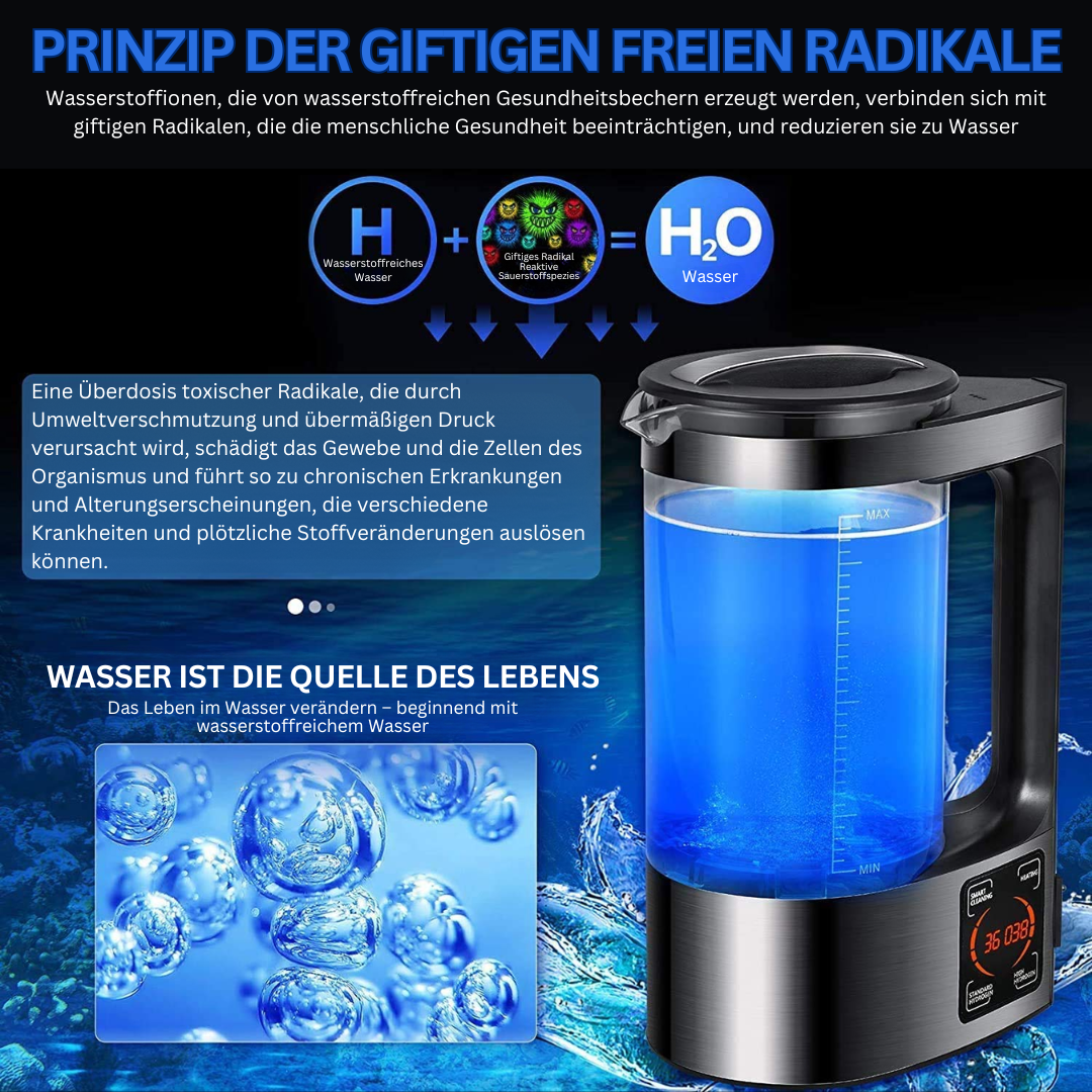 Waterreiniger Elektrisch met Waterstof en Alkaline Functie